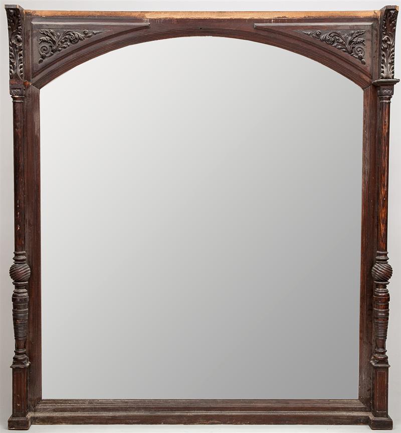 Appraisal: Late th Century Oak Overmantel Mirror Lacking cornice ft in