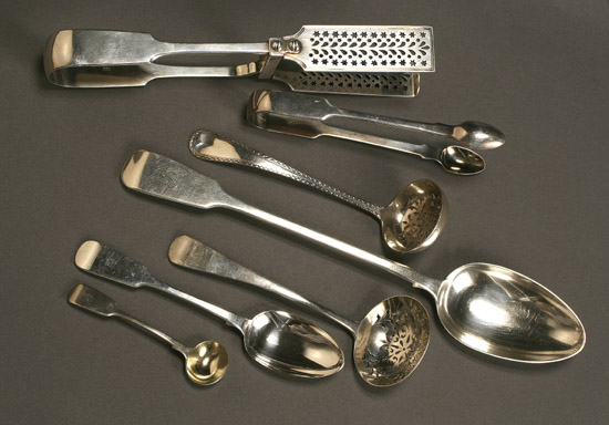 Appraisal: Group of Nineteen English Silver Flatware Articles Various Makers Various