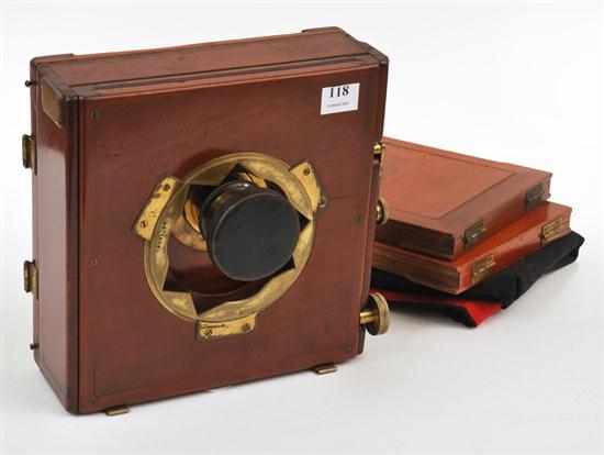 Appraisal: PEARSON DENHAM STANDARD PLATE FIELD CAMERA CIRCA WOODEN WITH MAROON