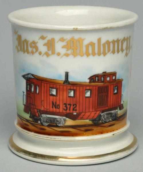 Appraisal: Caboose Shaving Mug Gilt name Chaz J Maloney Condition Excellent