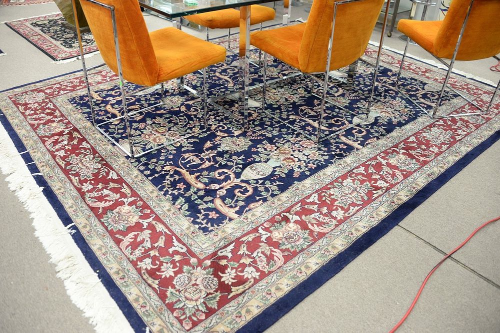 Appraisal: Oriental carpet ' x ' plus throw rug ' x