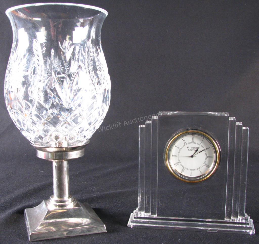 Appraisal: Waterford Crystal Lamp and Clock a Times Square Collection lamp