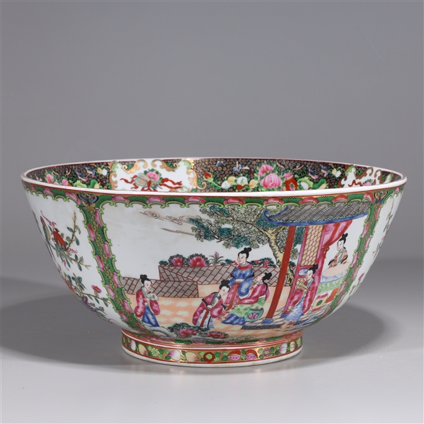 Appraisal: Large Chinese famille rose enameled porcelain bowl with allover designs