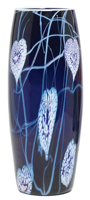 Appraisal: Good Imperial vase cobalt glass with a pulled leaf and