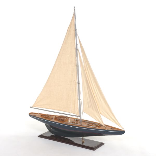 Appraisal: LIVINGSTON AND CUTLER MODEL SAILBOAT x Large wood model of