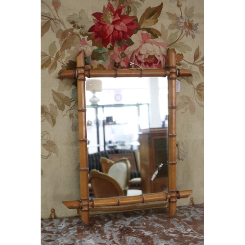 Appraisal: Small vintage French faux bamboo mirror approx cm H x