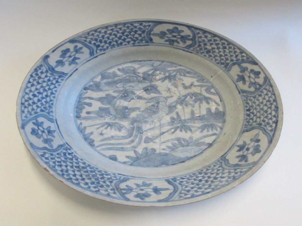 Appraisal: Oriental blue and white plate