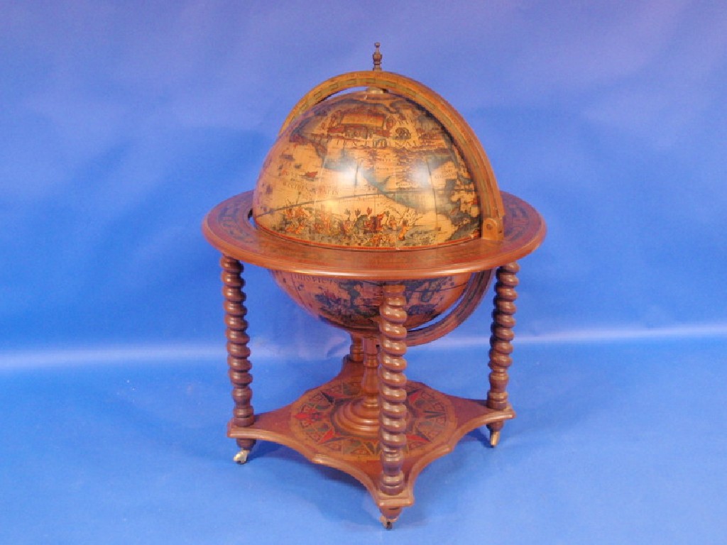 Appraisal: A modern drinks trolley in the form of a globe