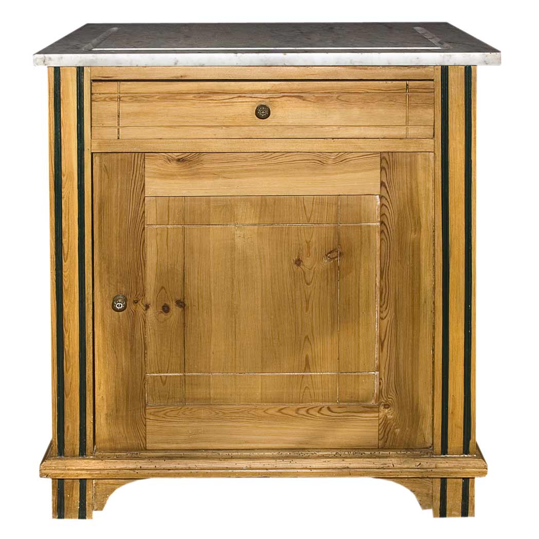 Appraisal: Country Pine Marble Top Washstand Height inches width inches depth