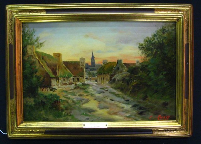 Appraisal: C Lang not identified x Oil on Canvas SLR La