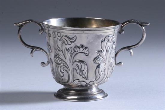 Appraisal: GEORGE III TWO-HANDLED CUP John Newton London On circular foot