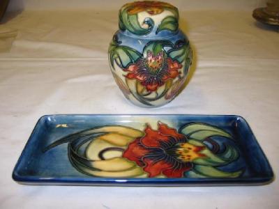 Appraisal: A MOORCROFT POTTERY SMALL GINGER JAR AND COVER tube lined