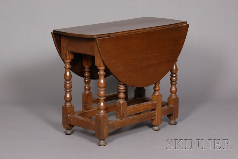 Appraisal: Jacobean-style Oak Gate-leg Table early th century of typical form