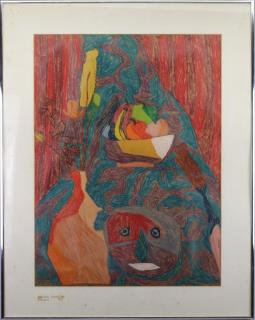 Appraisal: Sheldon Latos Abstract Still Life w Figure Sheldon Latos Abstract