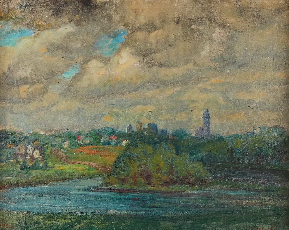 Appraisal: Ada Wolfe Glenwood Park Minneapolis Oil on Board Ada Wolfe