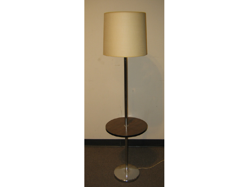 Appraisal: WALTER VON NESSEN NEW YORK Chromed floor lamp with circular