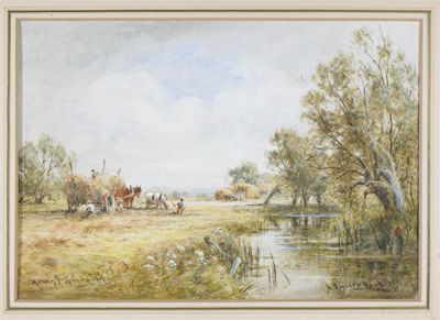 Appraisal: Henry John Kinnaird fl - A Sussex hayfield Signed and