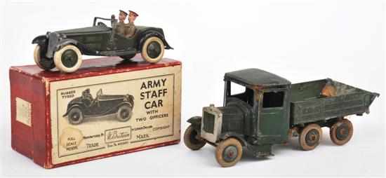 Appraisal: Britains Army Staff Car With Two Officers army green body