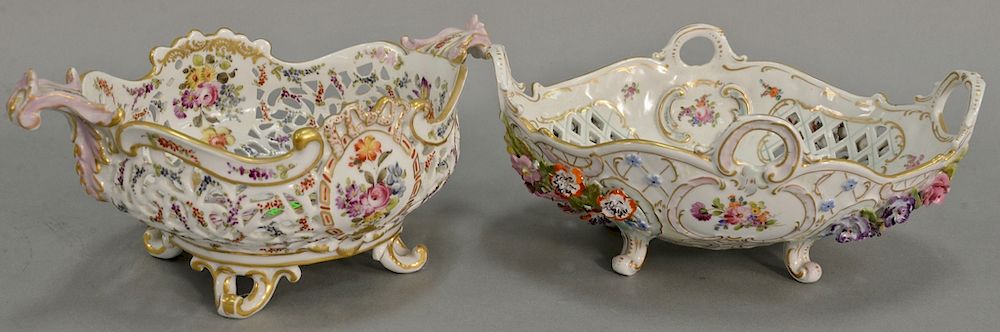 Appraisal: Two reticulated dishes one marked Dresden ht in lg in