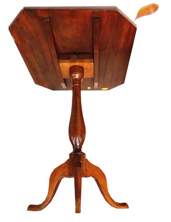 Appraisal: th C American tilt-top candlestand handsome single board oblong top