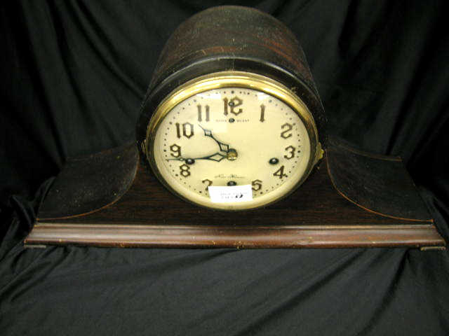 Appraisal: New Haven Mantle Clock mahogany case with chimes