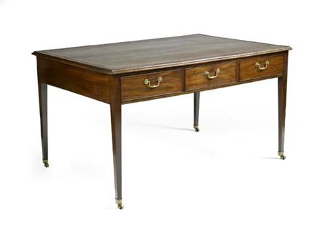 Appraisal: A George III mahogany library table the rectangular top with