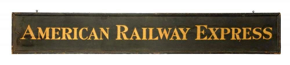 Appraisal: American Railway Express Wooden Trade Sign This early sign has