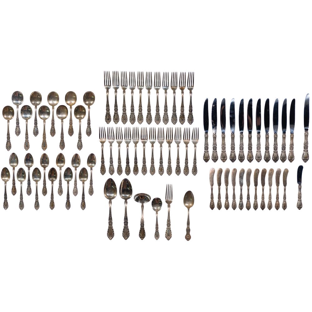 Appraisal: ALVIN PRINCE EUGENE STERLING SILVER FLATWARE pieces including -inch knives