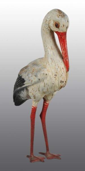 Appraisal: Cast Iron Stork Doorstop Description Made by Hubley full-figure Combinationgarden