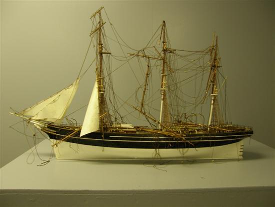 Appraisal: Scale model of a three masted sailing ship modelled in