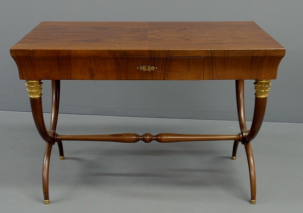 Appraisal: French Empire style rosewood sofa table with a single drawer