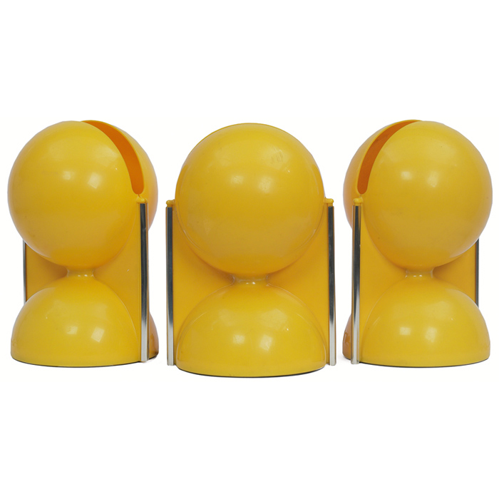 Appraisal: Crayonne lamps three made in England two piece molded yellow