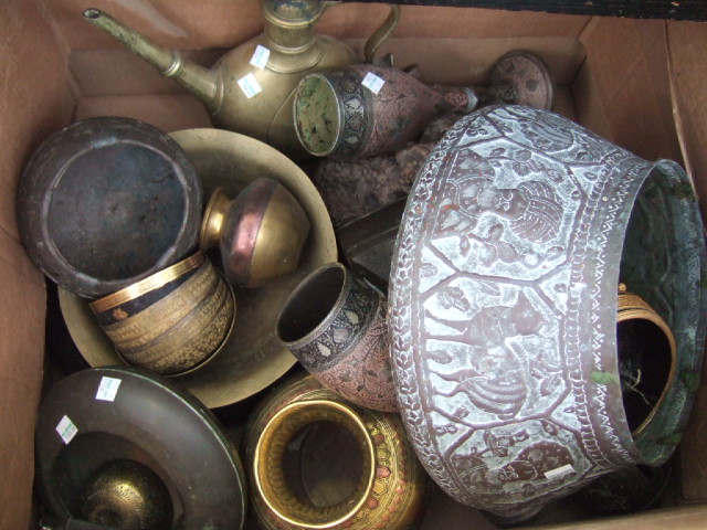 Appraisal: A quantity of Middle Eastern metal wares th century including