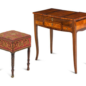 Appraisal: A Louis XV XVI Transitional Style Kingwood and Fruitwood Poudresse