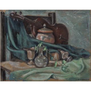 Appraisal: Richard Joseph Anuszkiewicz b Still Life Oil on board Signed