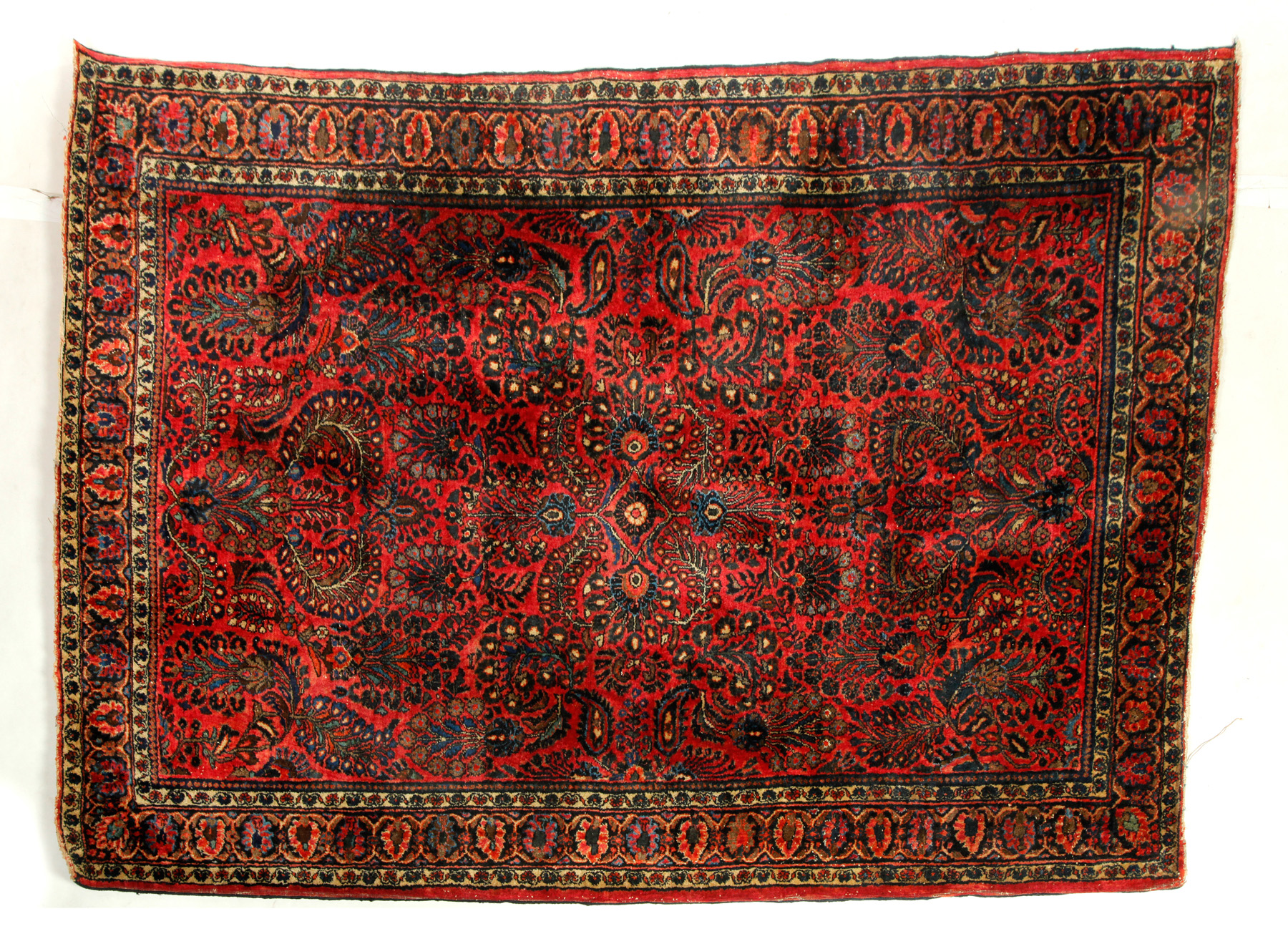 Appraisal: ORIENTAL RUG Ca Sarouk with a burgundy ground ' x