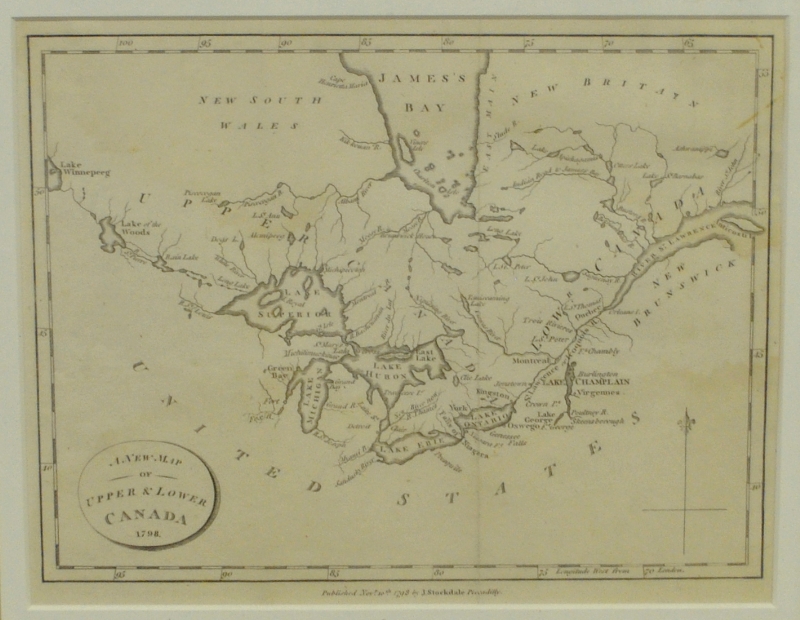 Appraisal: - Framed and matted map of Upper and Lower Canada