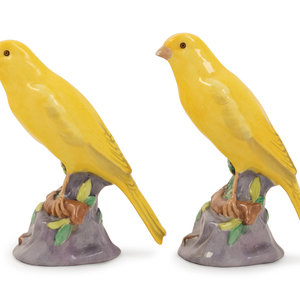 Appraisal: A Pair of Copeland Spode Porcelain Canary Figures th Century