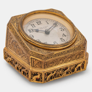 Appraisal: Tiffany Studios American Early th Century Venetian Pattern Desk Clock