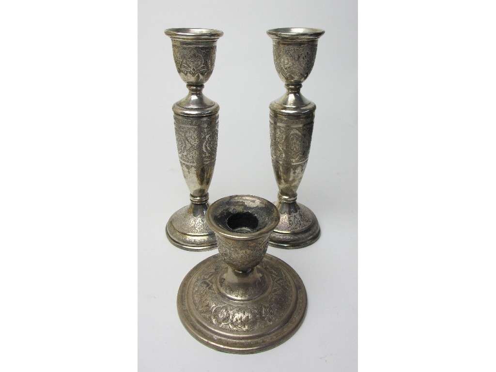 Appraisal: An Eastern white metal candl