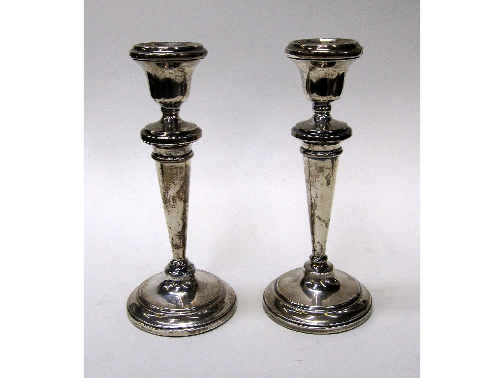 Appraisal: Pair of silver candlesticks Birmingham