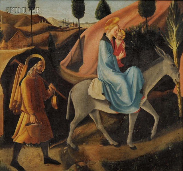 Appraisal: After Fra Angelico Italian c - Flight into Egypt Unsigned