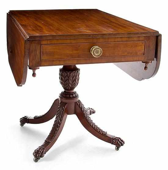 Appraisal: New York Classical mahogany breakfast table early th century rectangular