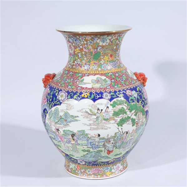 Appraisal: Large Chinese famille rose enameled porcelain vase with allover designs