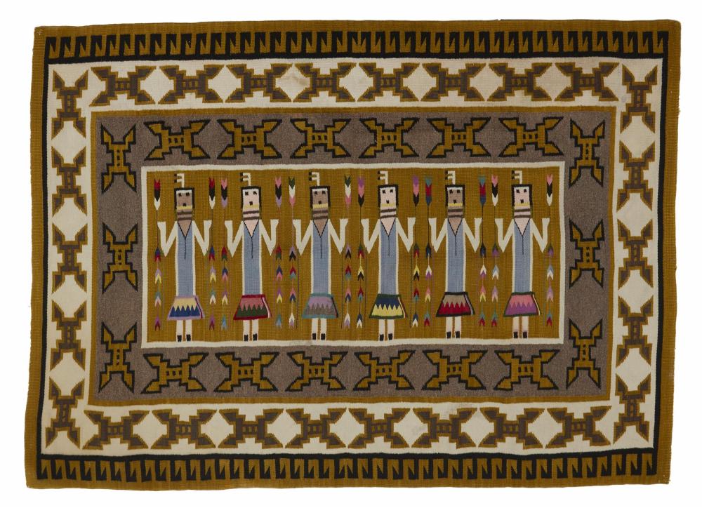 Appraisal: A Navajo Yei rug th Century Din Woven in polychrome