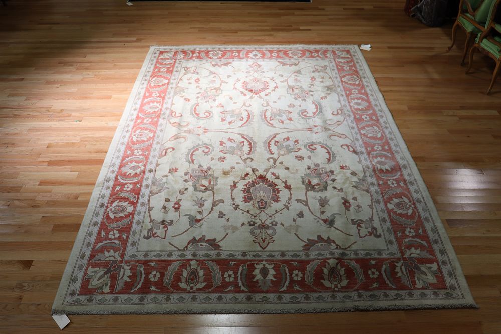 Appraisal: Vintage And Finely Hand Woven Carpet Nice colors pattern and