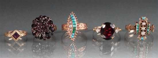 Appraisal: Group of Art Deco and Victorian jewelry Art Deco K