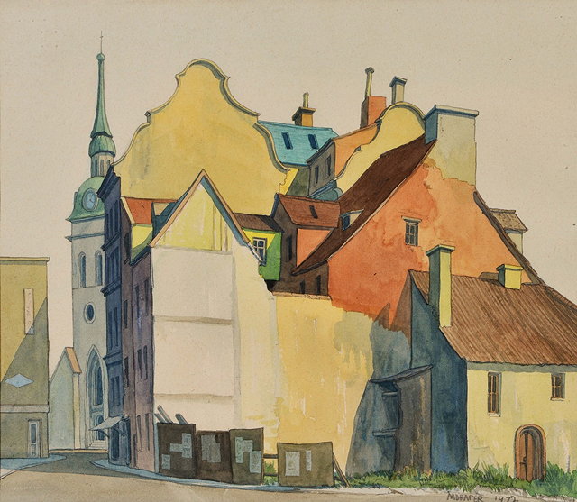 Appraisal: MAURICE DRAPER - Old houses Munich signed and dated titled