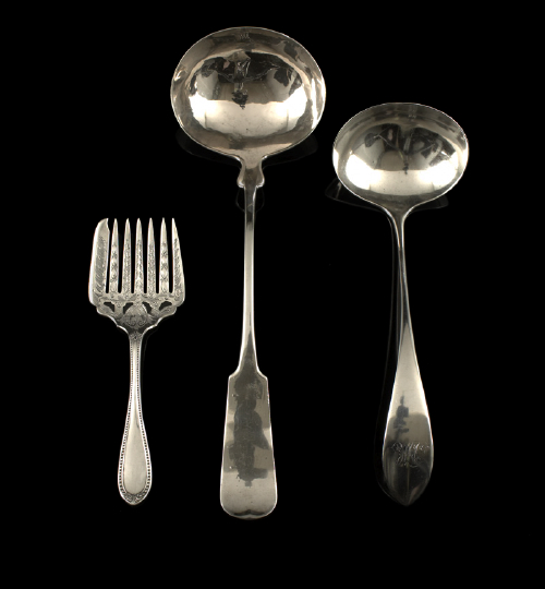 Appraisal: Nineteenth-Century New Orleans-Retailed Sterling Silver Cold Meat Fork from Edward