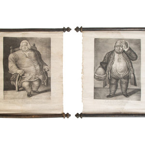 Appraisal: Two Engravings Depicting the Fat Men of Essex TH CENTURY